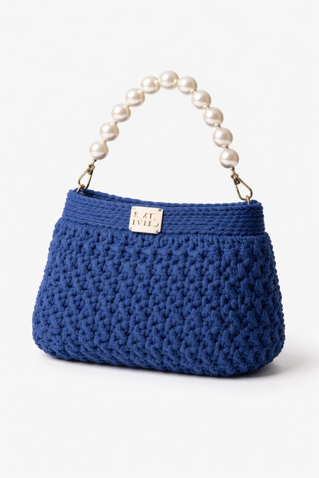 Sapphire Pearl Crochet Bag